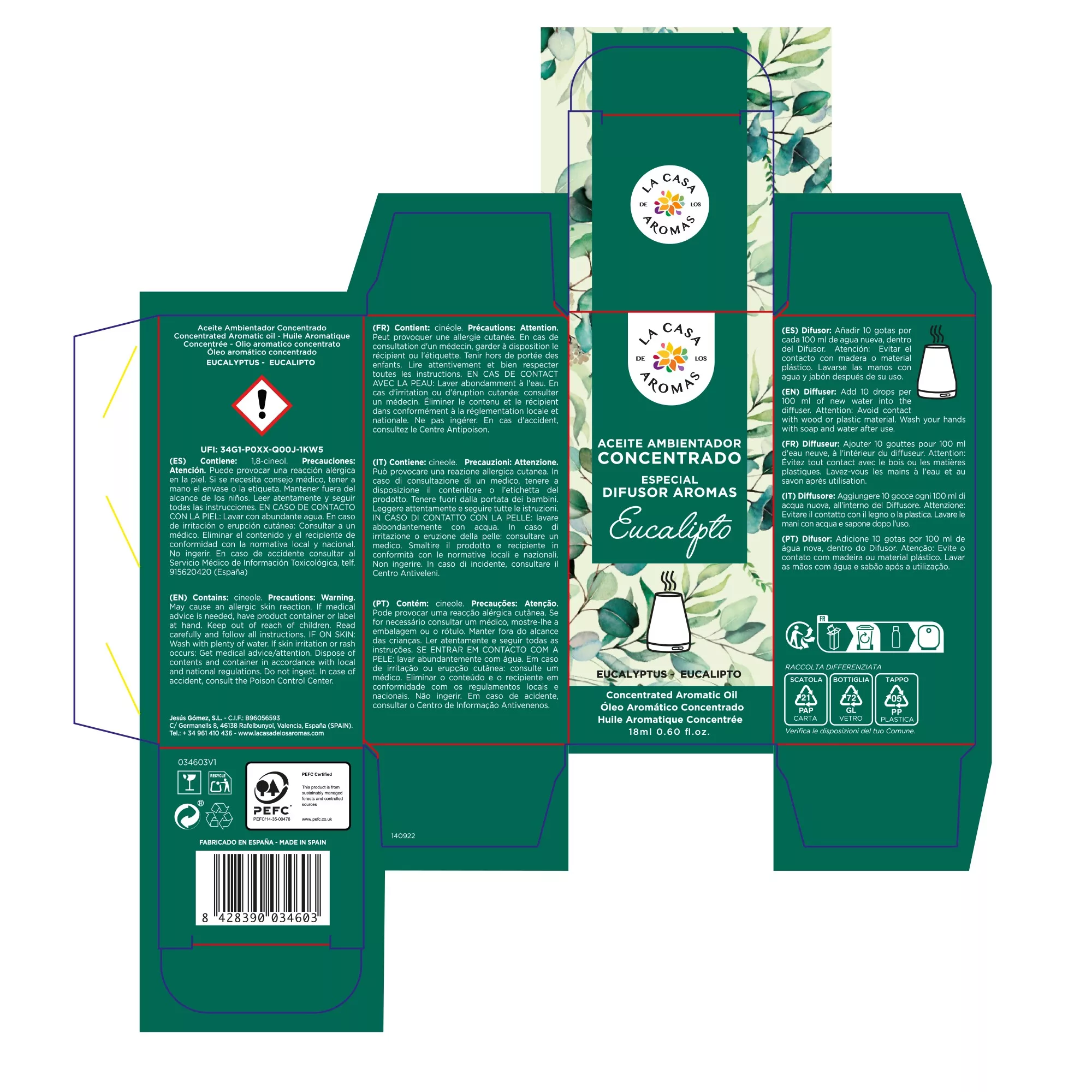 Aceite Aromático Concentrado Hidrosoluble Eucalipto 18ml - Vista 2