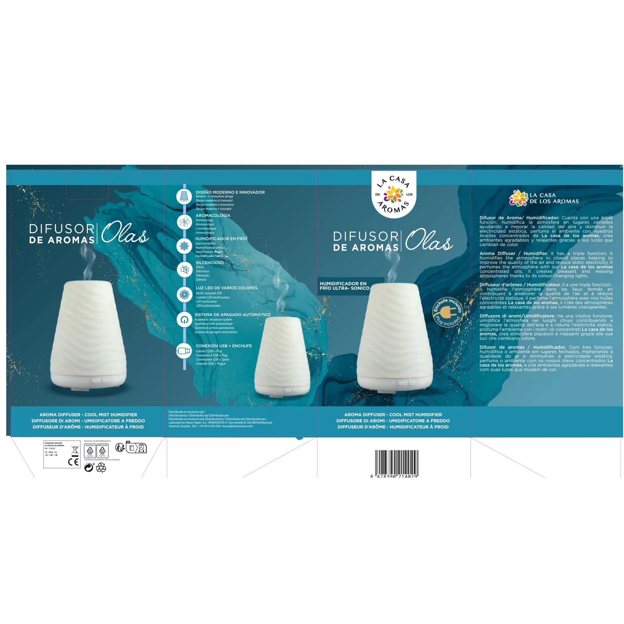 Difusor de aromas - Humidificador Olas - Vista 3
