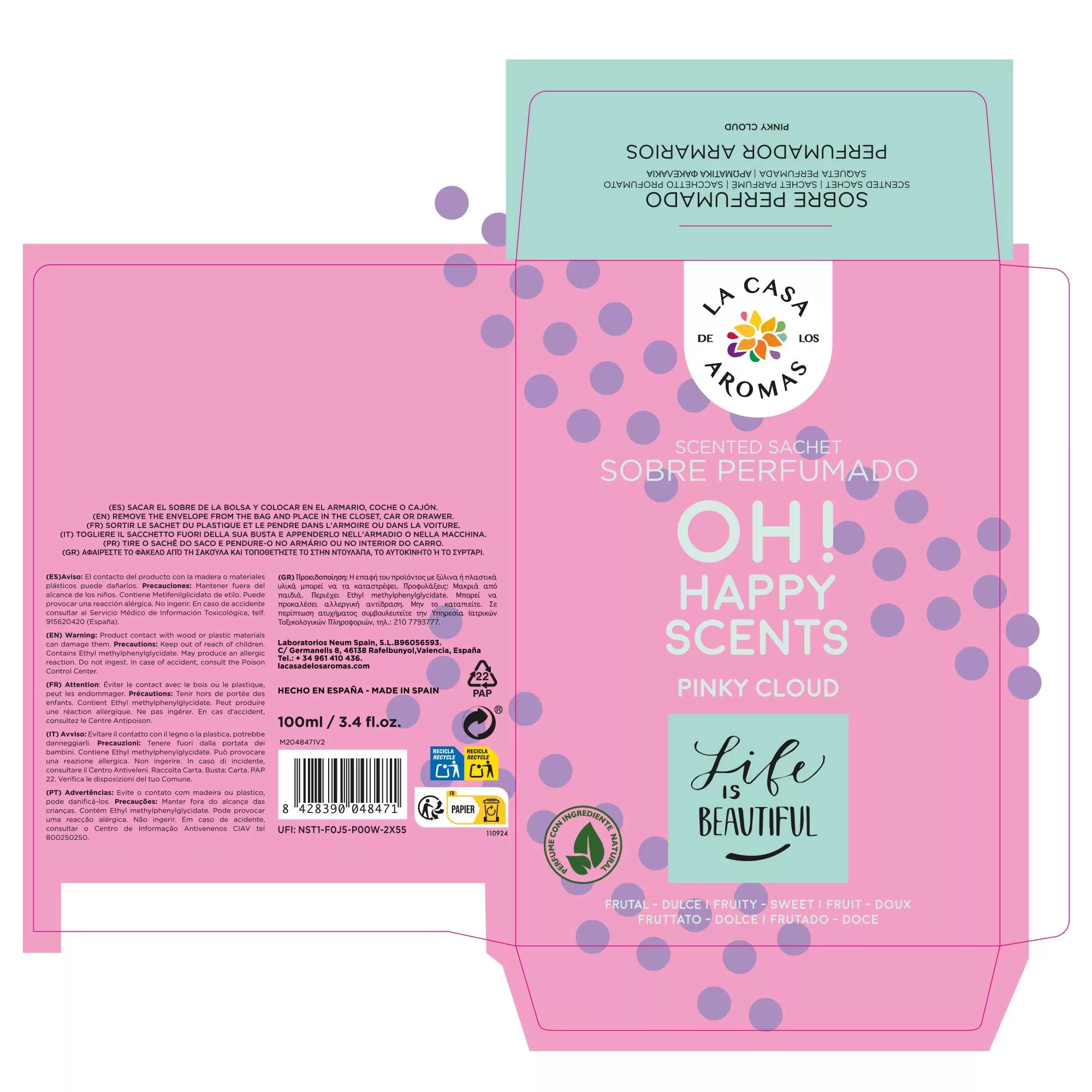 Sobre Perfumado OH Happy Scents Pinky Cloud - Vista 3