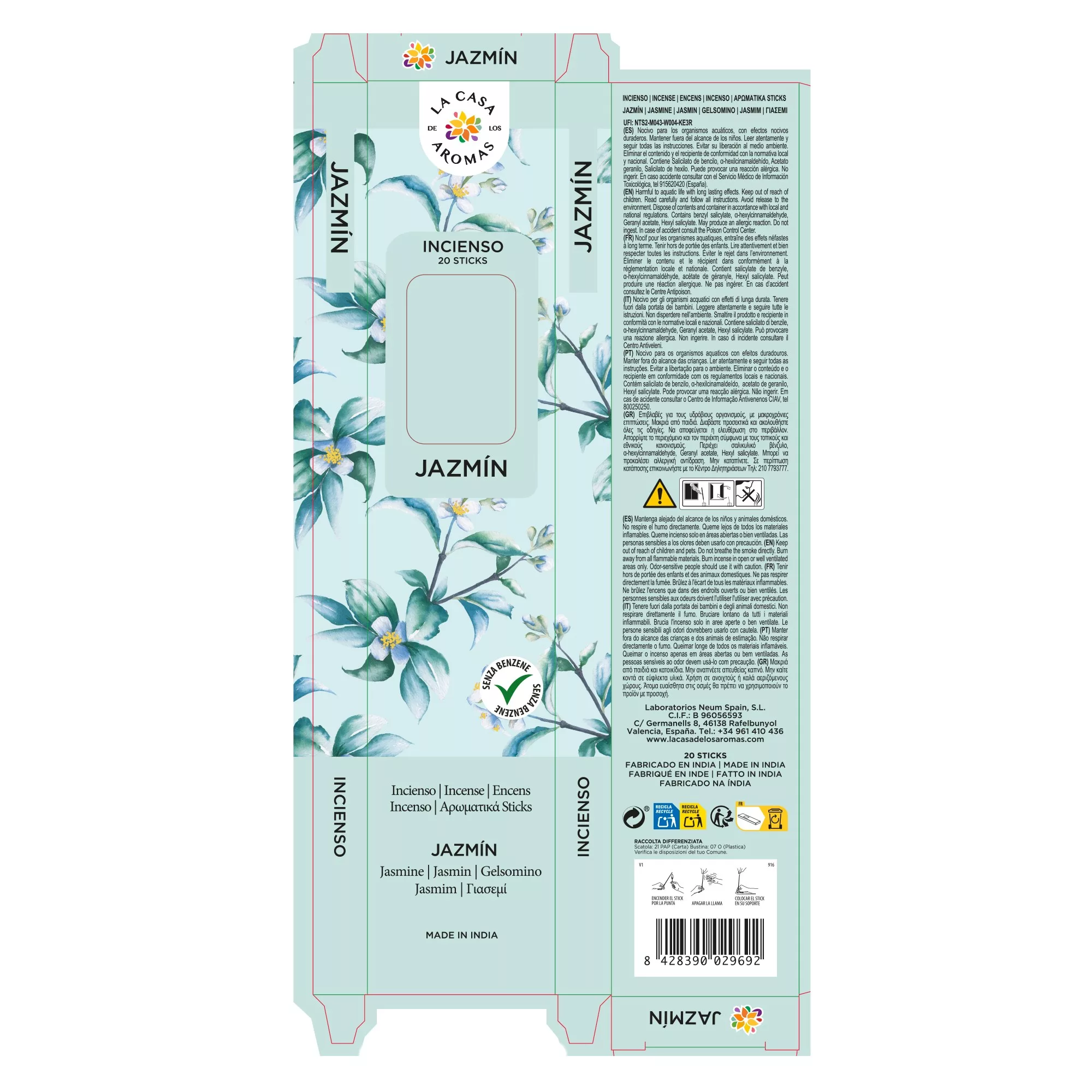 Pack 6 sets 20 sticks Incienso Jazmín - Vista 4