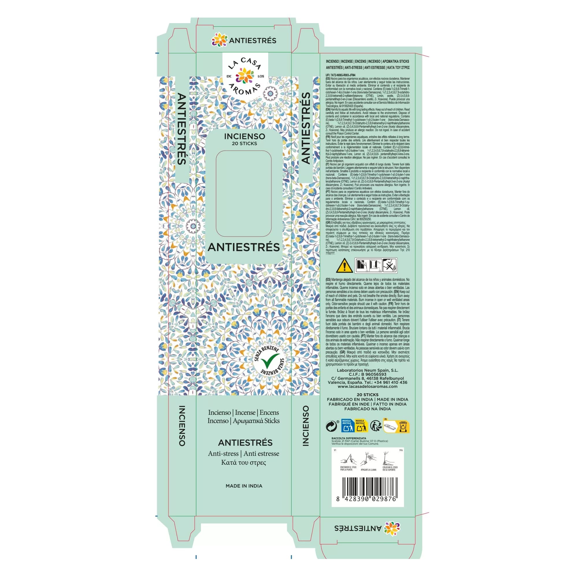 Pack 6 sets 20 sticks Incienso Antiestrés - Vista 4