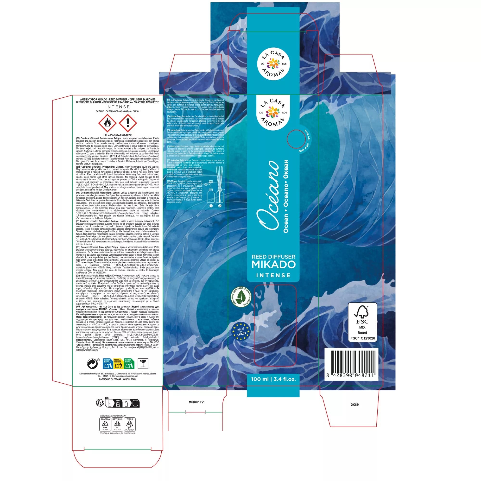 Mikado Intense Oceano 100ml. Una fragancia limpia y fresca. - Vista 3