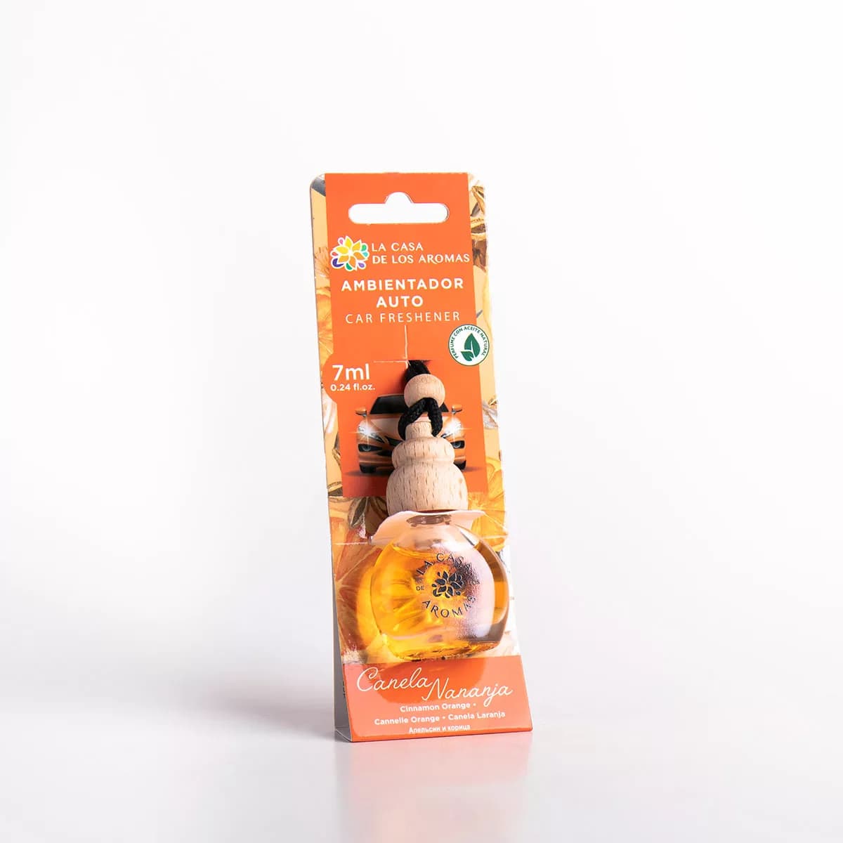 Ambientador-colgador coche canela naranja