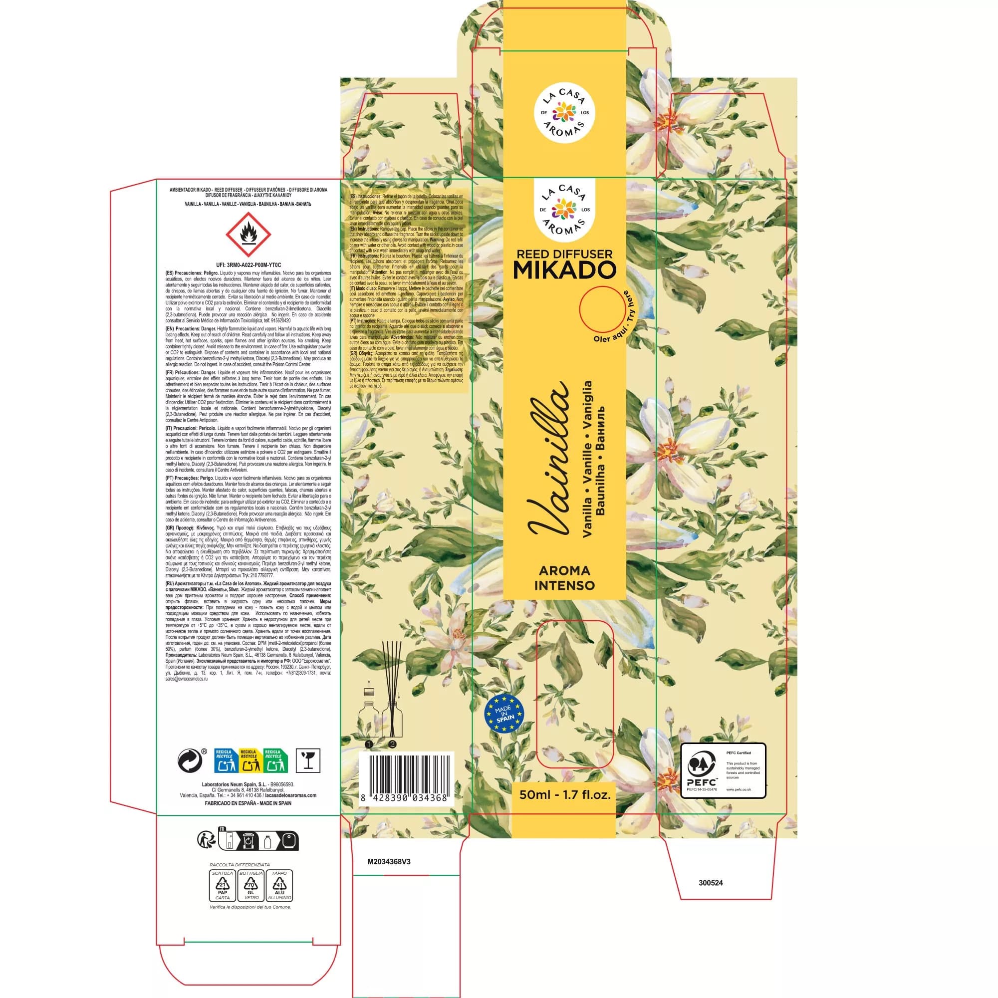 Ambientadores Mikado Vainilla 50ml . Dulce y reconfortante. - Vista 2