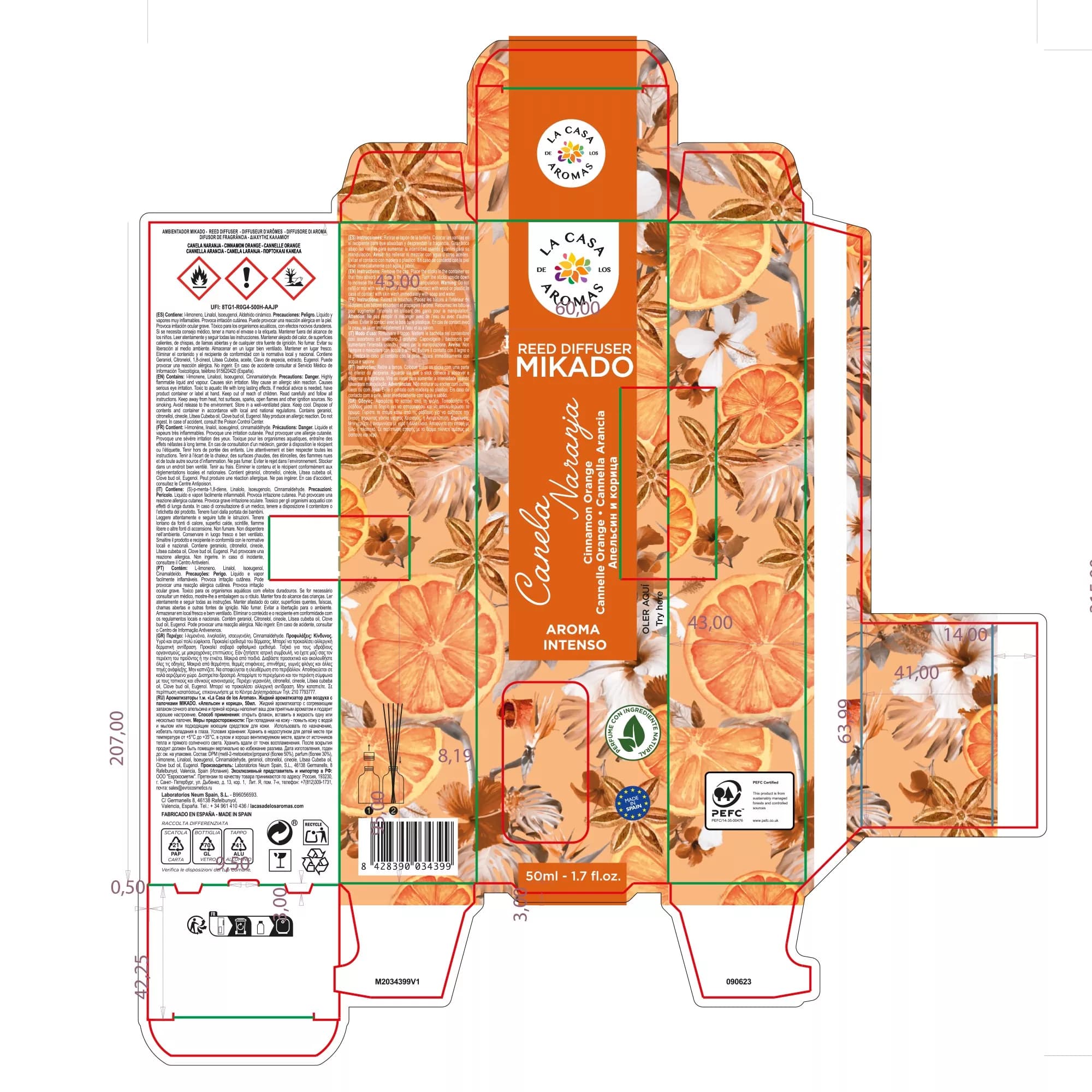 Mikado Ambientador Canela Naranja - 50ml Canela Naranja - Vista 3