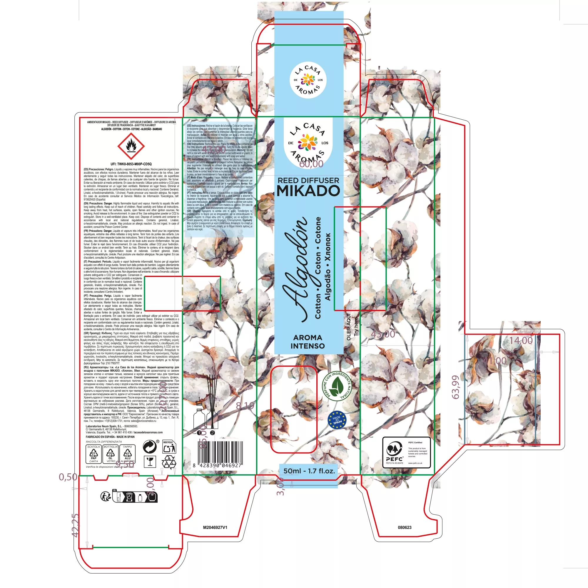 Ambientador Mikado 50ml Algodón. Floral y Apolvado. - Vista 3