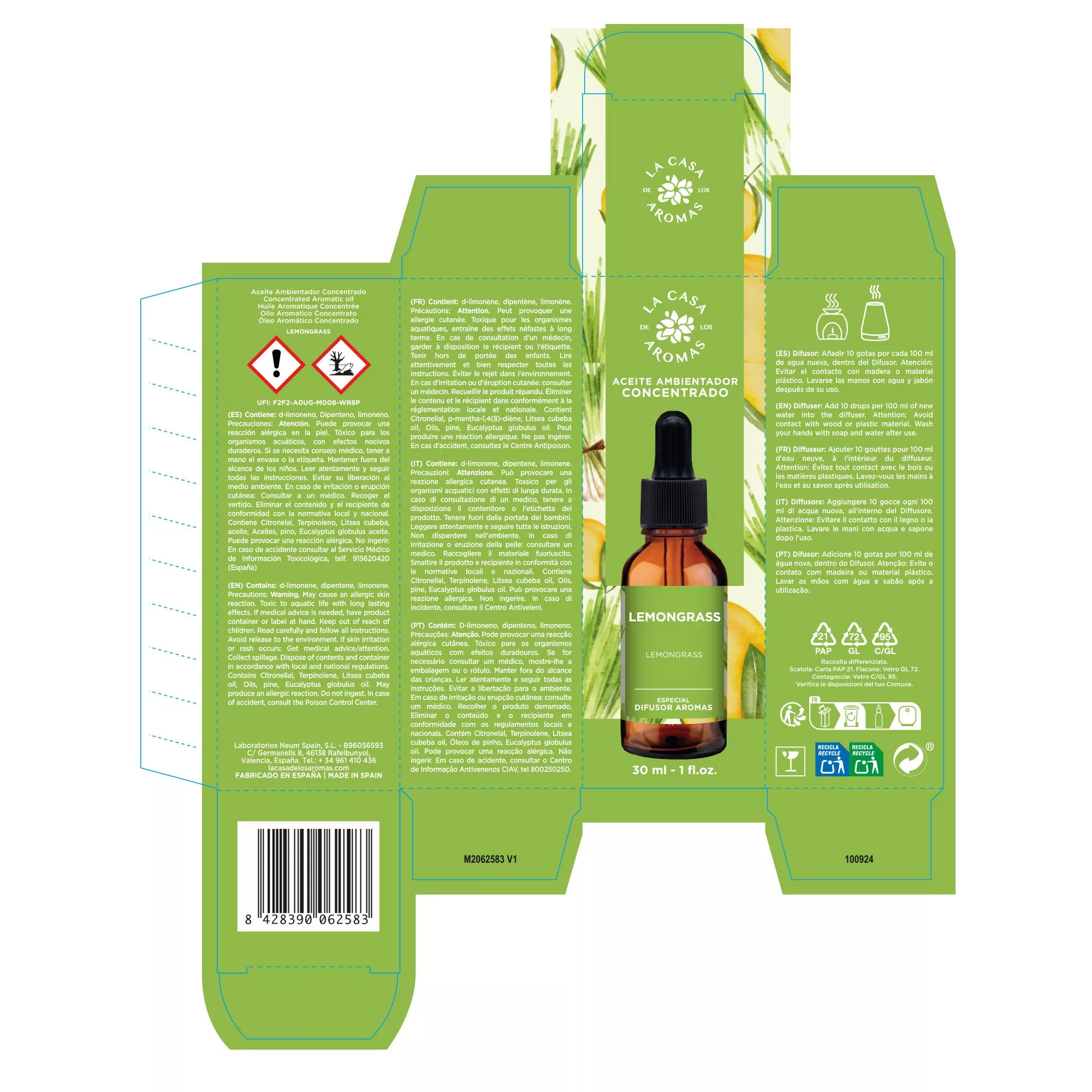 Aceite Aromático Concentrado Hidrosoluble Lemongrass 30ml - Vista 2