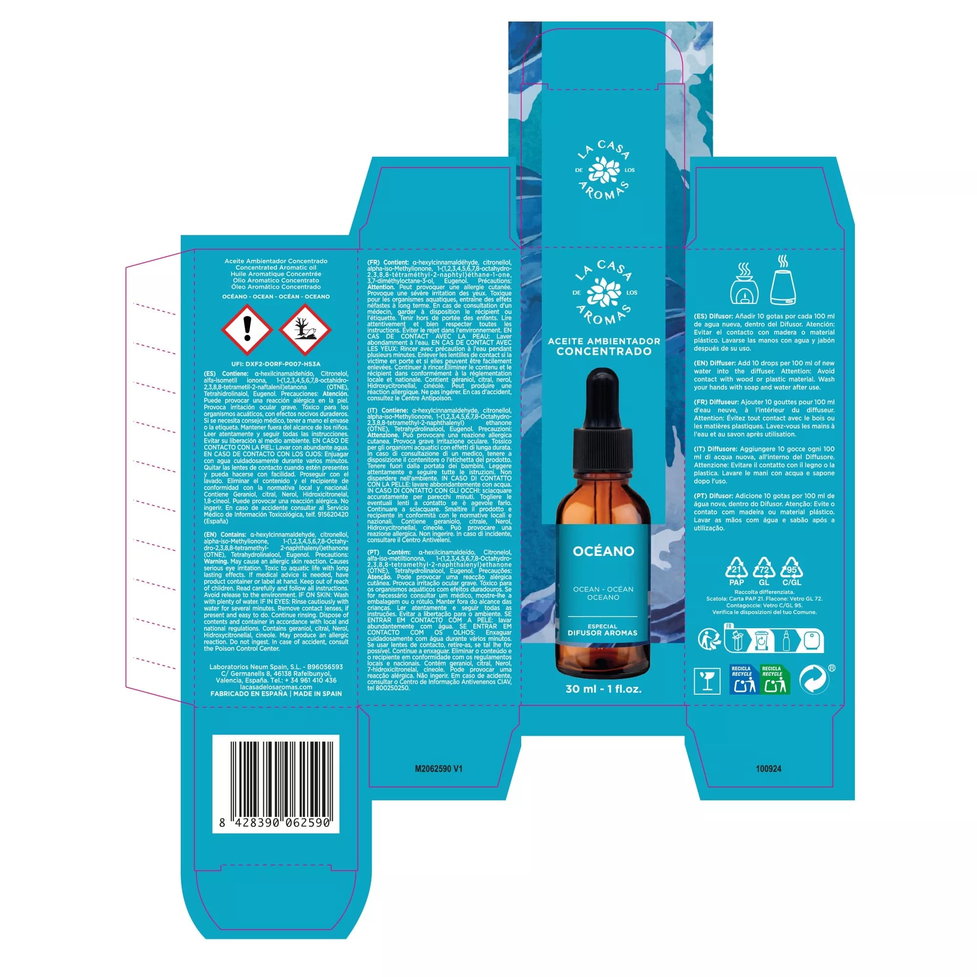 Aceite Aromático Concentrado Hidrosoluble Océano 30ml - Vista 2