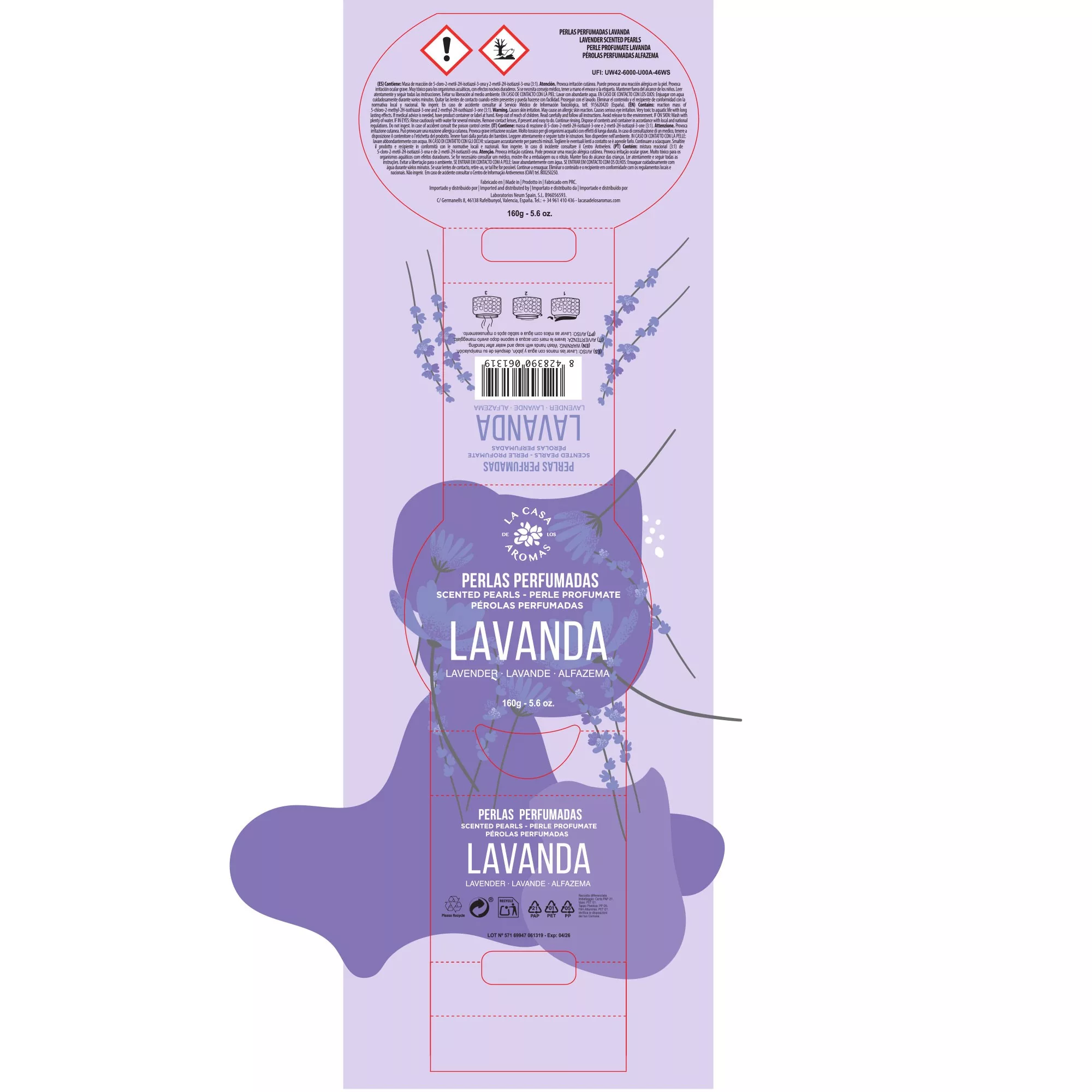 Ambientador Perlas de gel para el baño Lavanda 160g - Vista 2