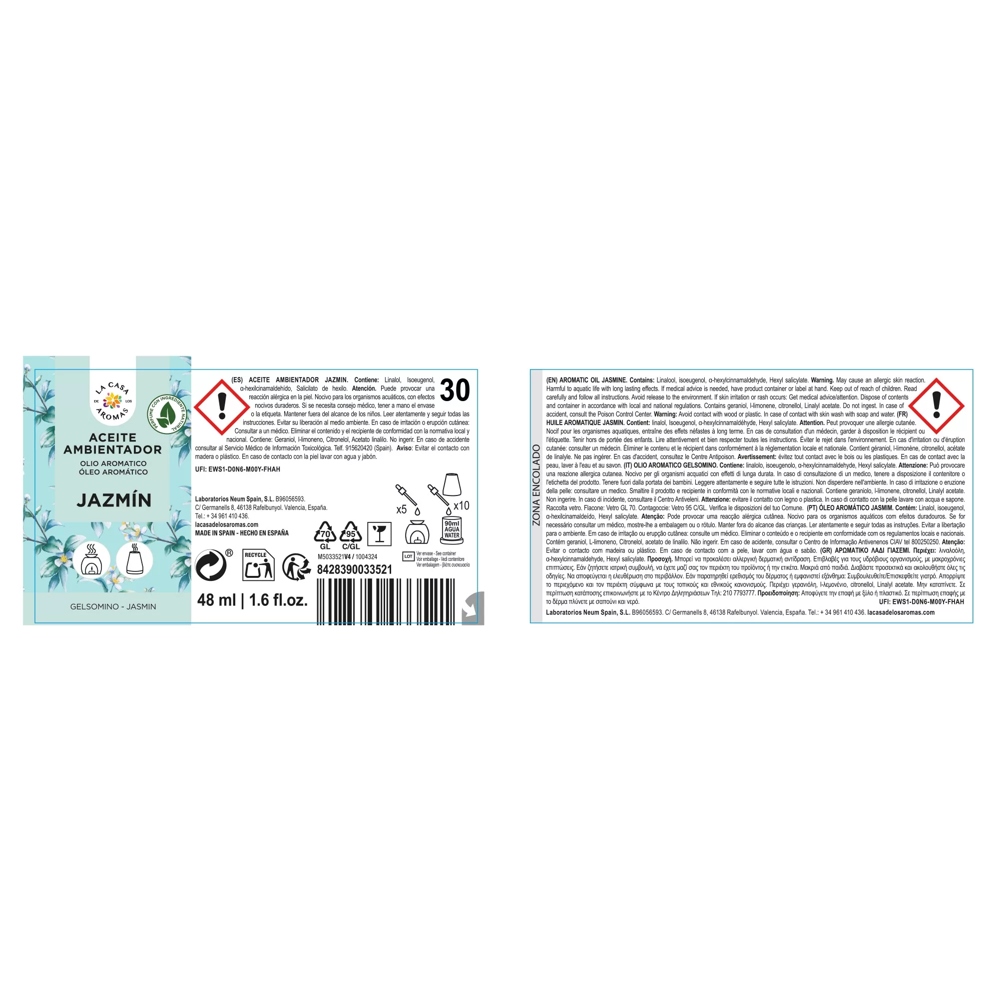 Aceite Esencial Jazmín, Ambientador 48ml - Vista 2