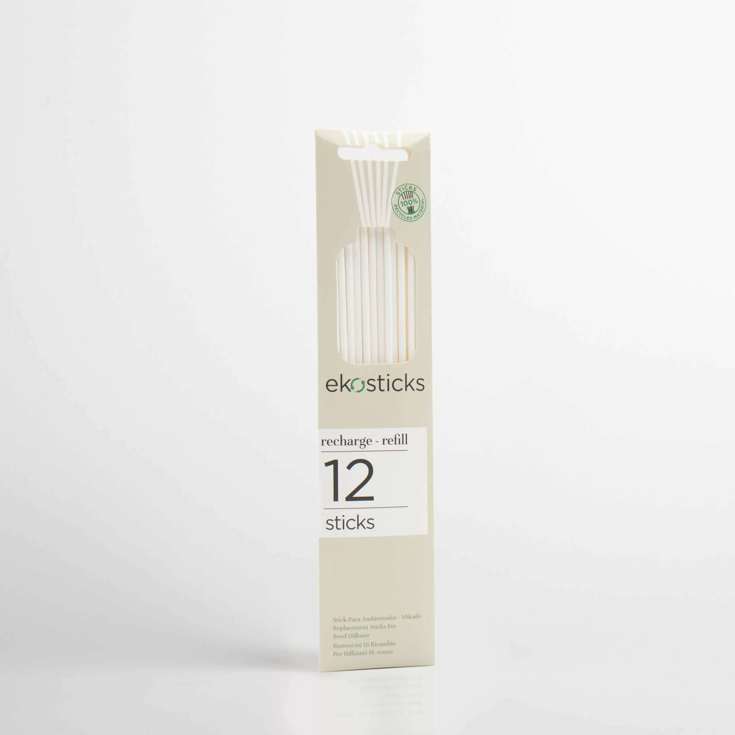 Pack de 12 Ekosticks reposición para Mikados, Blanco 20,5cm - Vista 1