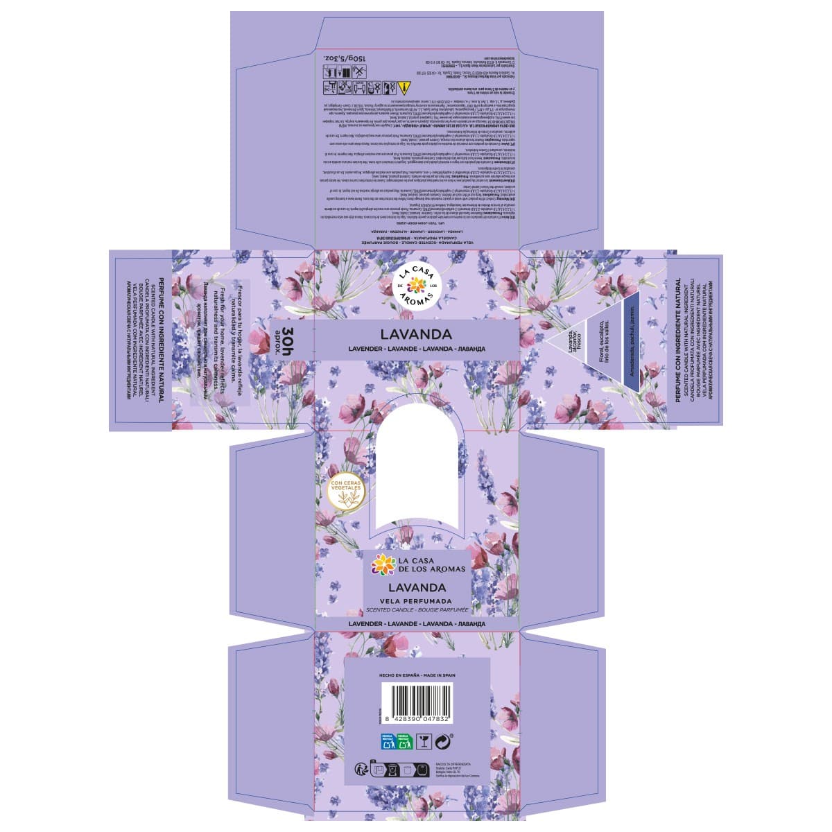 Velas Aromáticas Lavanda- Vaso Cristal 150g - Vista 2